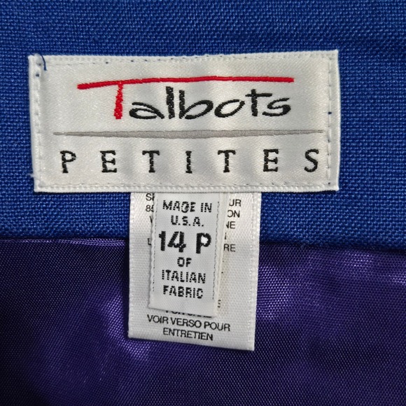 B#84 Talbots Petites‎ Blue Linen Blend Button Front Midi Skirt Size 14P - Picture 5 of 7